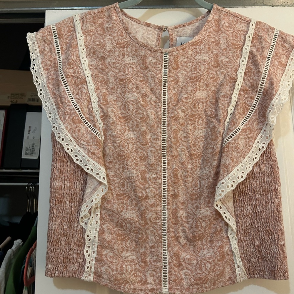 Elegant Lace Trimmed Women's Top